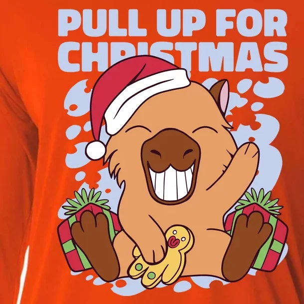 Christmas Capybara Pull Up Cooling Performance Long Sleeve Crew