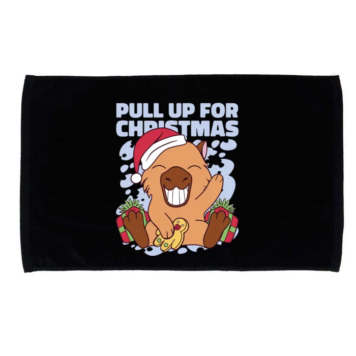 Christmas Capybara Pull Up Microfiber Hand Towel