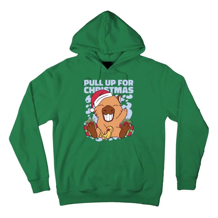 Christmas Capybara Pull Up Tall Hoodie