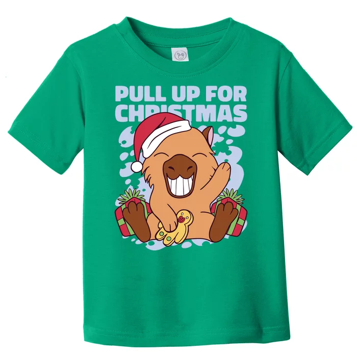 Christmas Capybara Pull Up Toddler T-Shirt