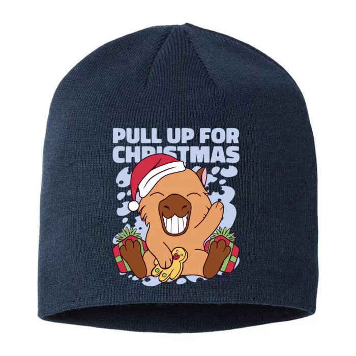 Christmas Capybara Pull Up 8 1/2in Sustainable Knit Beanie