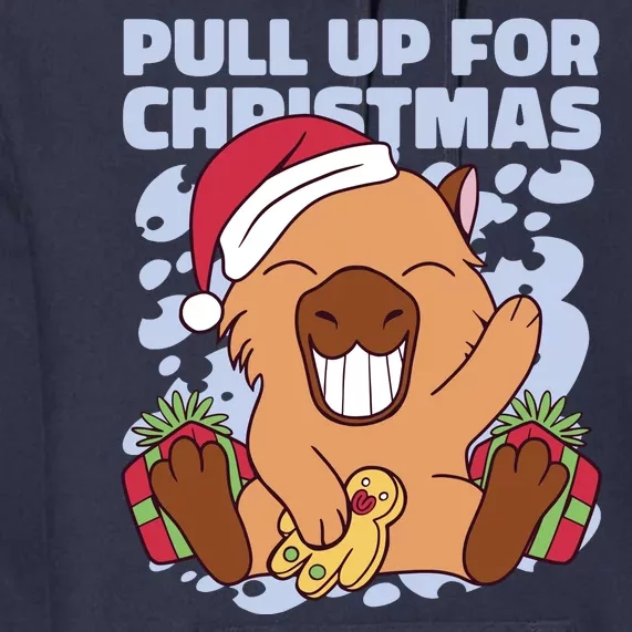 Christmas Capybara Pull Up Premium Hoodie