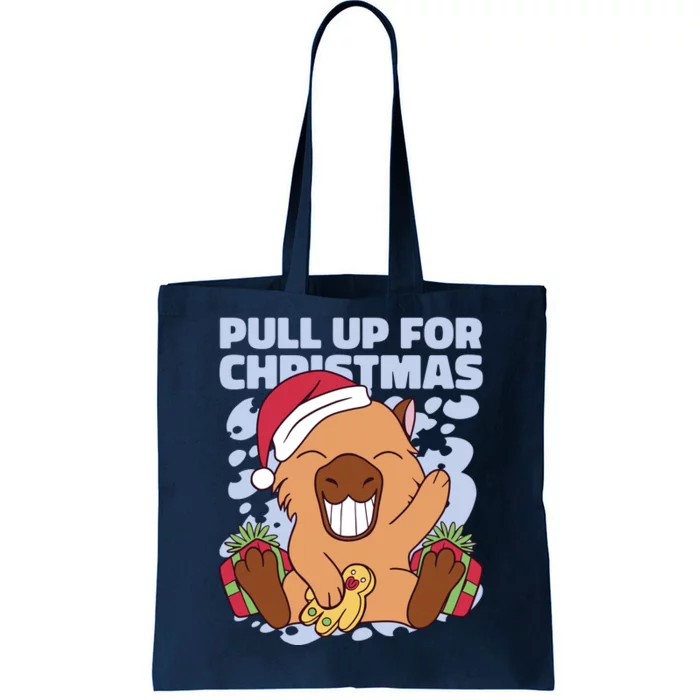 Christmas Capybara Pull Up Tote Bag