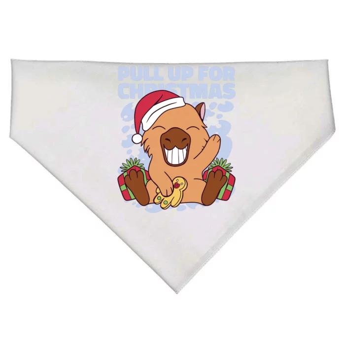 Christmas Capybara Pull Up USA-Made Doggie Bandana