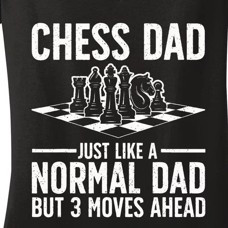 Cool Chess Player Art For Men Dad Knight Chess Lovers Pieces Women's V-Neck T-Shirt