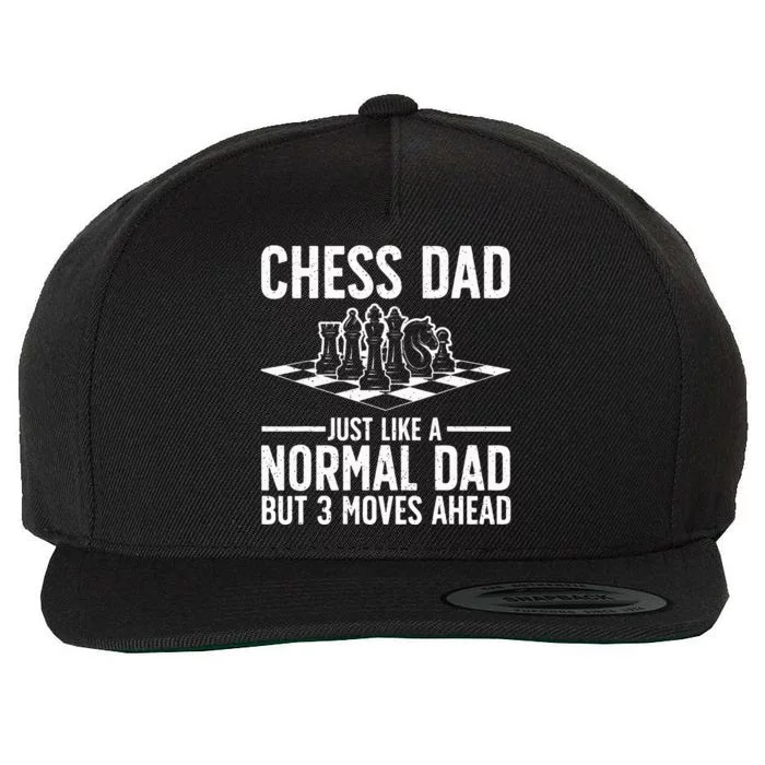 Cool Chess Player Art For Men Dad Knight Chess Lovers Pieces Wool Snapback Cap