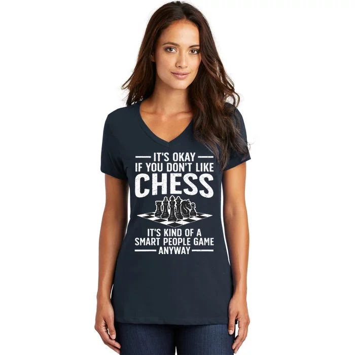 Cool Chess Players Art Chess Lover Novelty Women's V-Neck T-Shirt