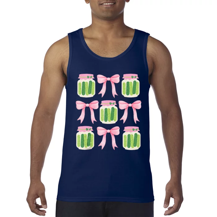 Coquette Canned Pickle Bows With Cute Pickle Jarx Tank Top