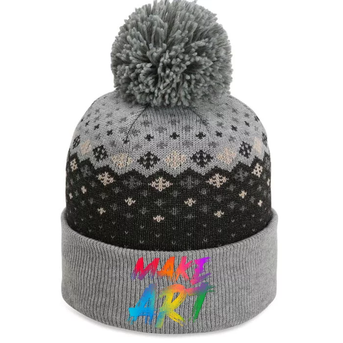 Cool Colorful Painted Make Art The Baniff Cuffed Pom Beanie