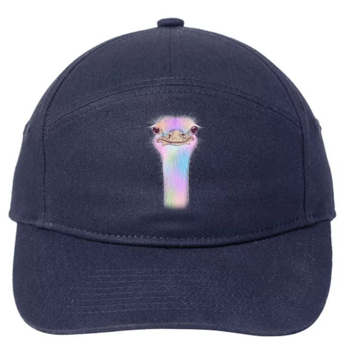 Cute Colorful Pastel Ostrich 7-Panel Snapback Hat