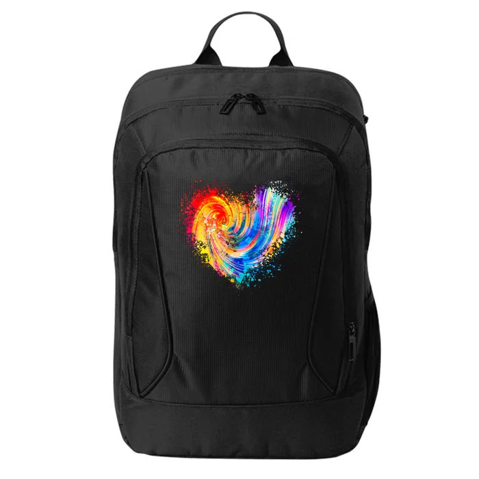 Cool Colorful Paint Swirl Splatter Heart City Backpack