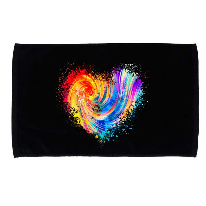 Cool Colorful Paint Swirl Splatter Heart Microfiber Hand Towel