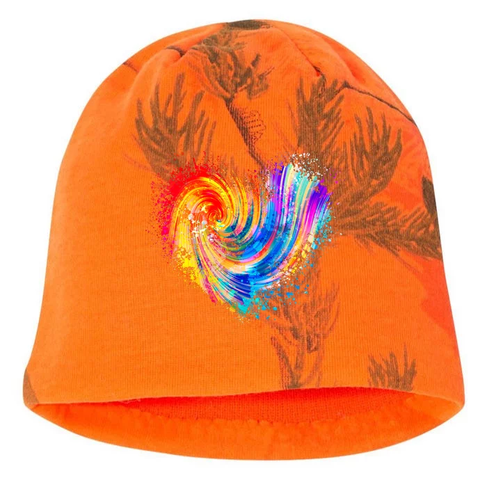 Cool Colorful Paint Swirl Splatter Heart Kati - Camo Knit Beanie