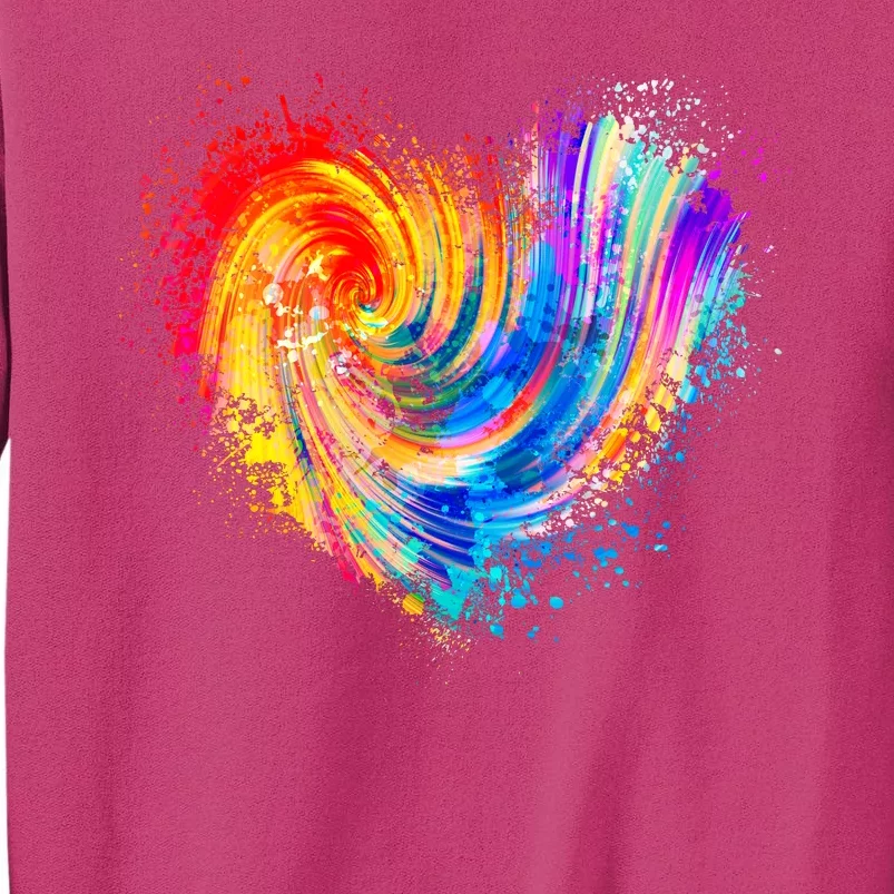 Cool Colorful Paint Swirl Splatter Heart Sweatshirt