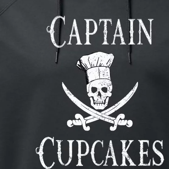 Captain Cupcakes Pirate Culinary Cupcake Lover Gift Performance Fleece Hoodie