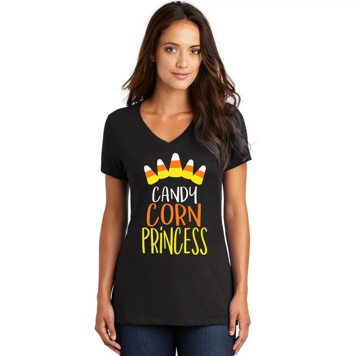 CANDY CORN PRINCESS Halloween Fun Women's V-Neck T-Shirt