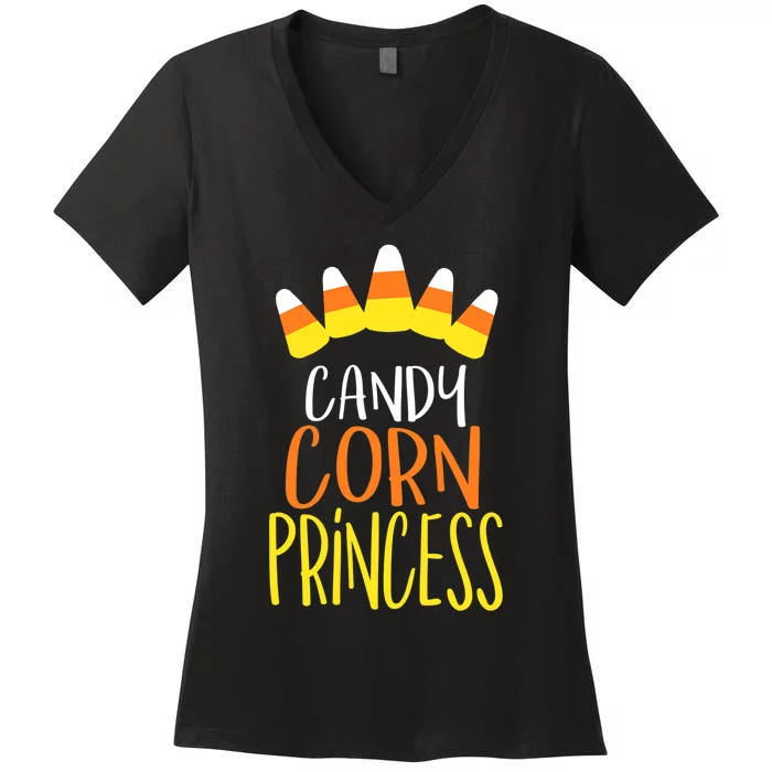 CANDY CORN PRINCESS Halloween Fun Women's V-Neck T-Shirt