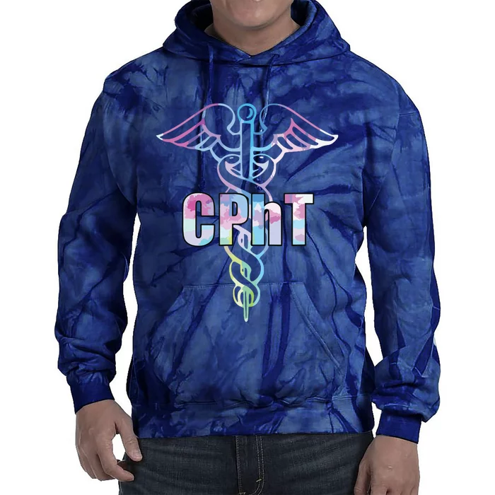 CPhT Certified Pharmacy Technician Caduceus Design Gift Tie Dye Hoodie