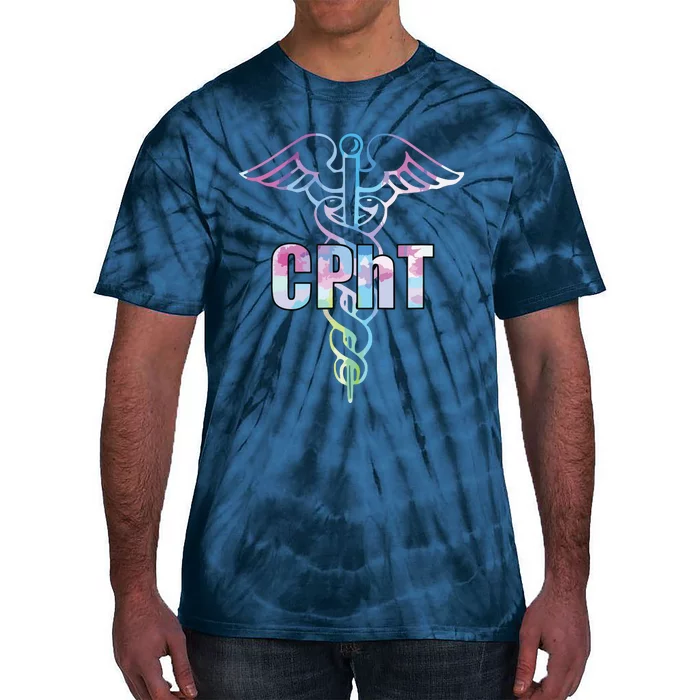 CPhT Certified Pharmacy Technician Caduceus Design Gift Tie-Dye T-Shirt