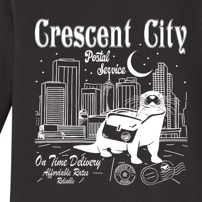 Crescent City Postal Service Messenger Otter Crescent City Baby Long Sleeve Bodysuit