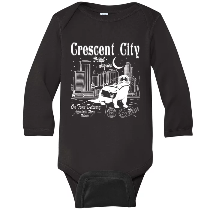 Crescent City Postal Service Messenger Otter Crescent City Baby Long Sleeve Bodysuit