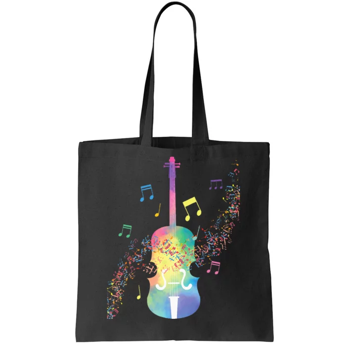 Colorful Cello Player Cellist Musician Classical Music Tote Bag