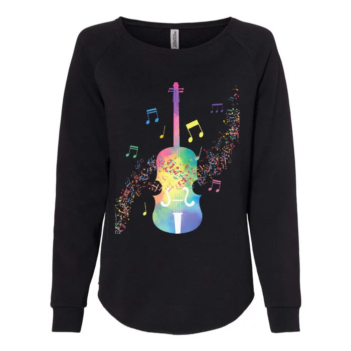 Colorful Cello Player Cellist Musician Classical Music Womens California Wash Sweatshirt