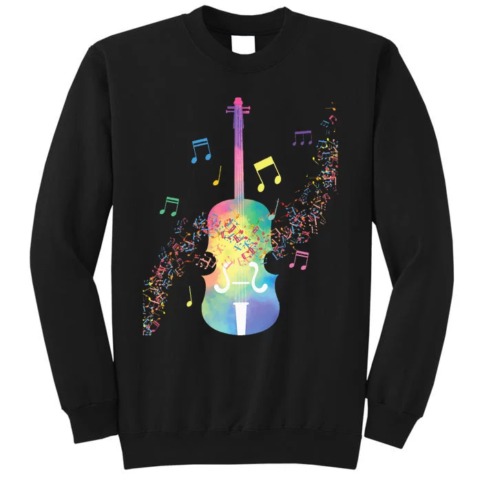 Colorful Cello Player Cellist Musician Classical Music Tall Sweatshirt