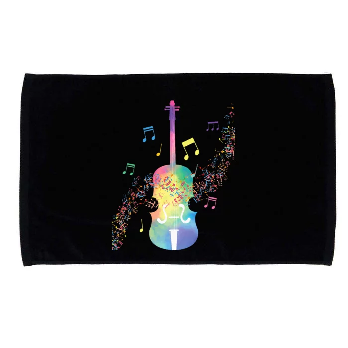 Colorful Cello Player Cellist Musician Classical Music Microfiber Hand Towel