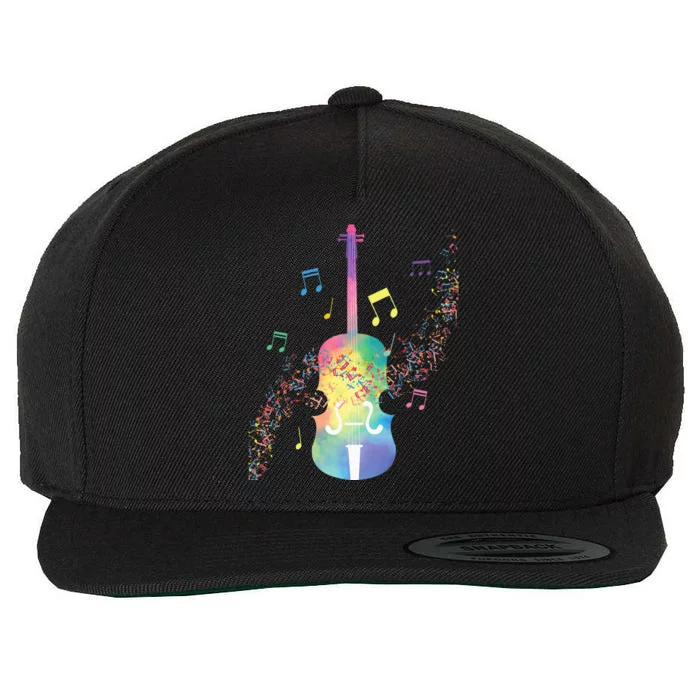 Colorful Cello Player Cellist Musician Classical Music Wool Snapback Cap