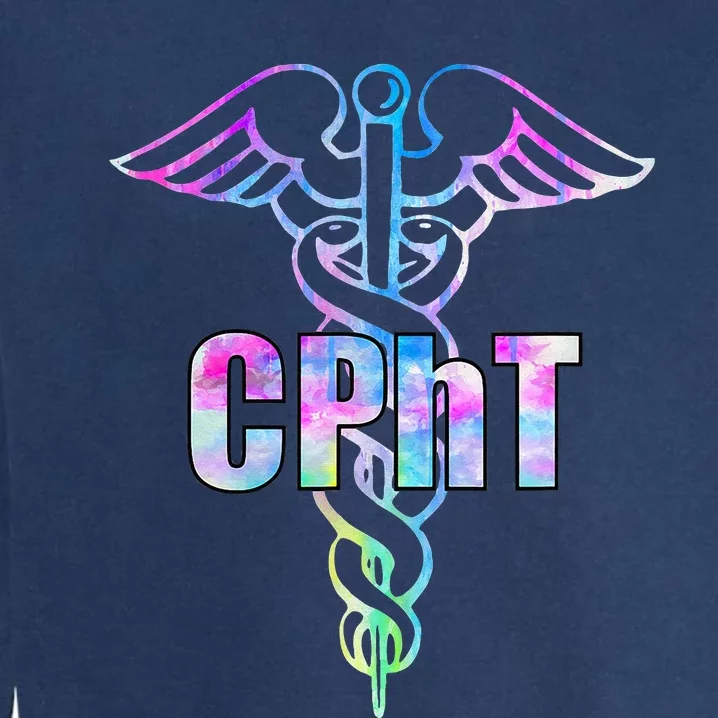 CPhT Certified Pharmacy Technician Caduceus Design Gift Garment-Dyed Sweatshirt