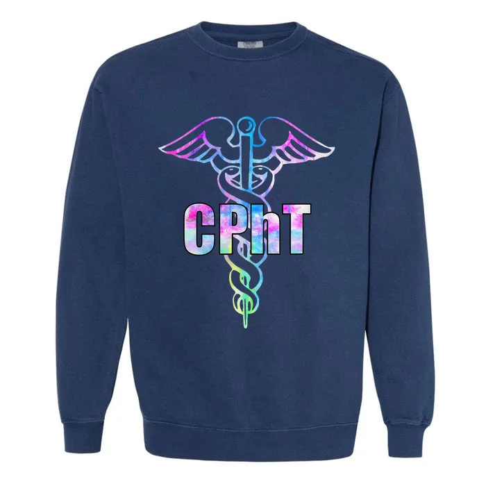 CPhT Certified Pharmacy Technician Caduceus Design Gift Garment-Dyed Sweatshirt