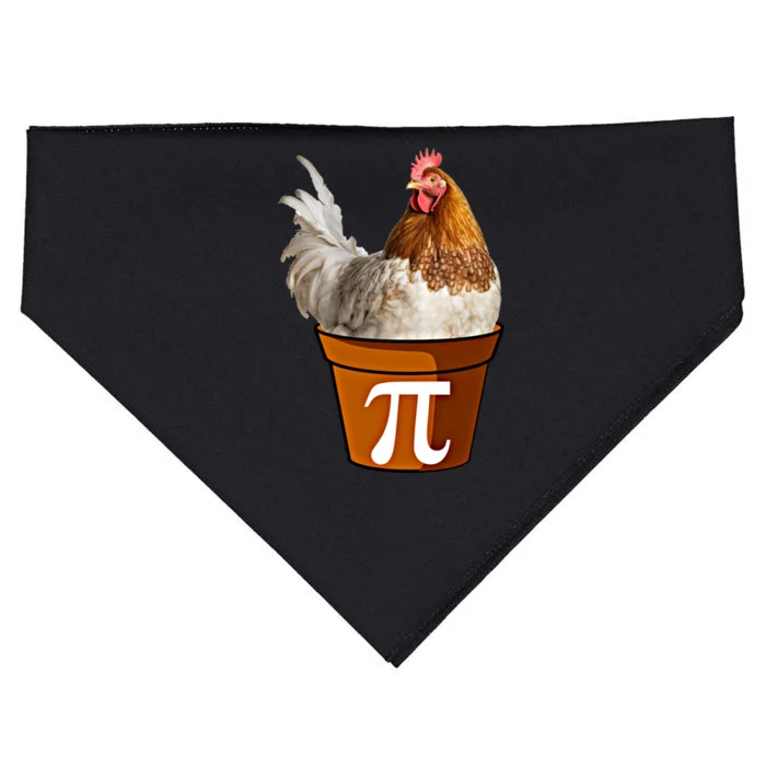 Cute Chicken Pot Pie Funny Math Pun Pie Symbol Math Funny Gift USA-Made Doggie Bandana