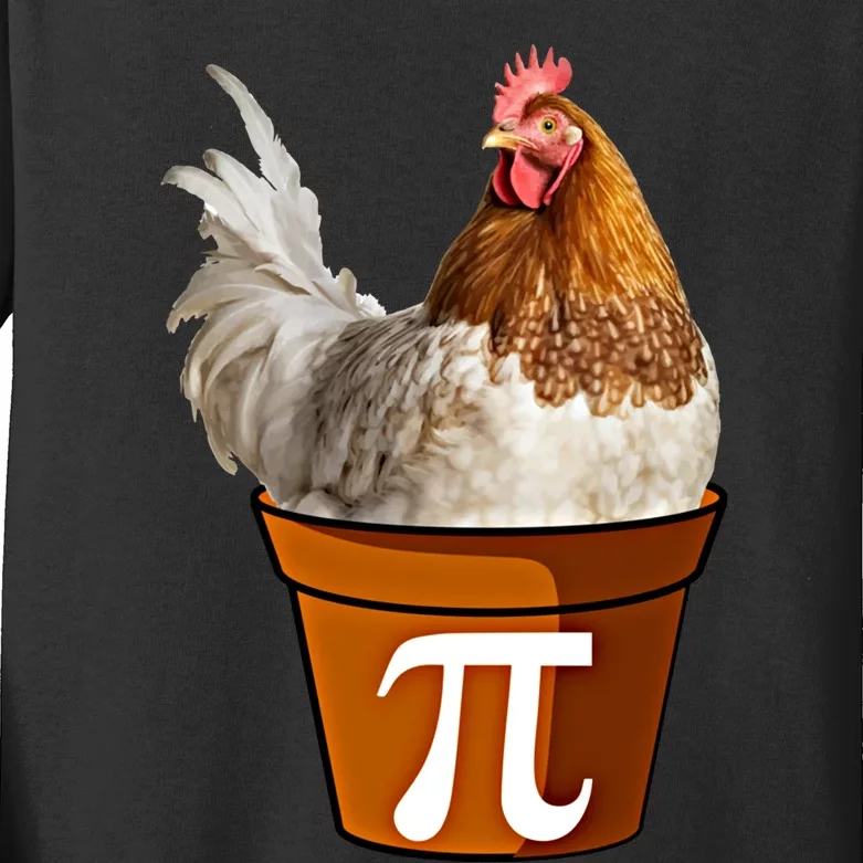 Cute Chicken Pot Pie Funny Math Pun Pie Symbol Math Funny Gift Kids Long Sleeve Shirt