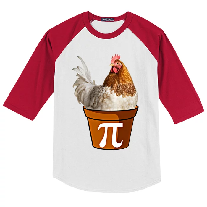 Cute Chicken Pot Pie Funny Math Pun Pie Symbol Math Funny Gift Kids Colorblock Raglan Jersey