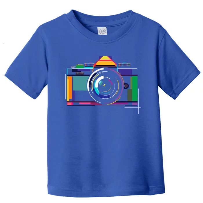 Colorful Camera Photographer Photography Lover Gift Toddler T-Shirt