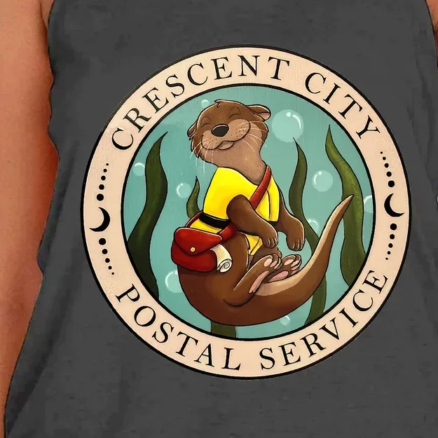 Crescent City Postal Service Messenger Otter Crescent City Women's Knotted Racerback Tank