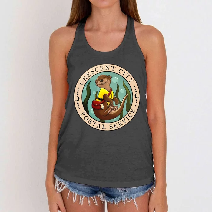 Crescent City Postal Service Messenger Otter Crescent City Women's Knotted Racerback Tank