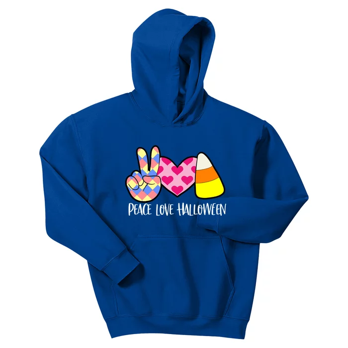 Candy Corn Peace Love Halloween Gift Kids Hoodie