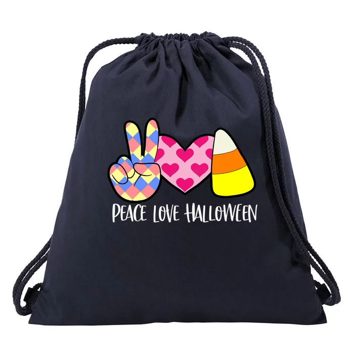 Candy Corn Peace Love Halloween Gift Drawstring Bag