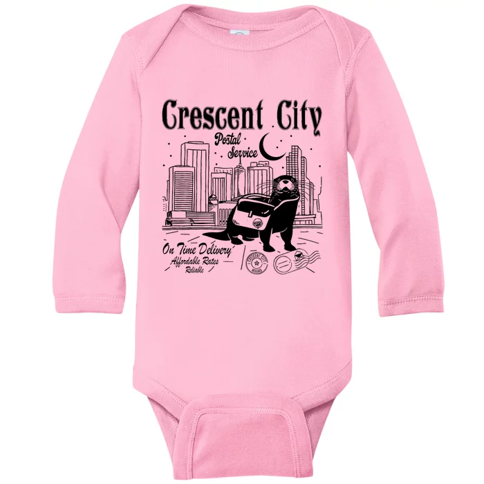 Crescent City Postal Service Messenger Otter Crescent City Baby Long Sleeve Bodysuit