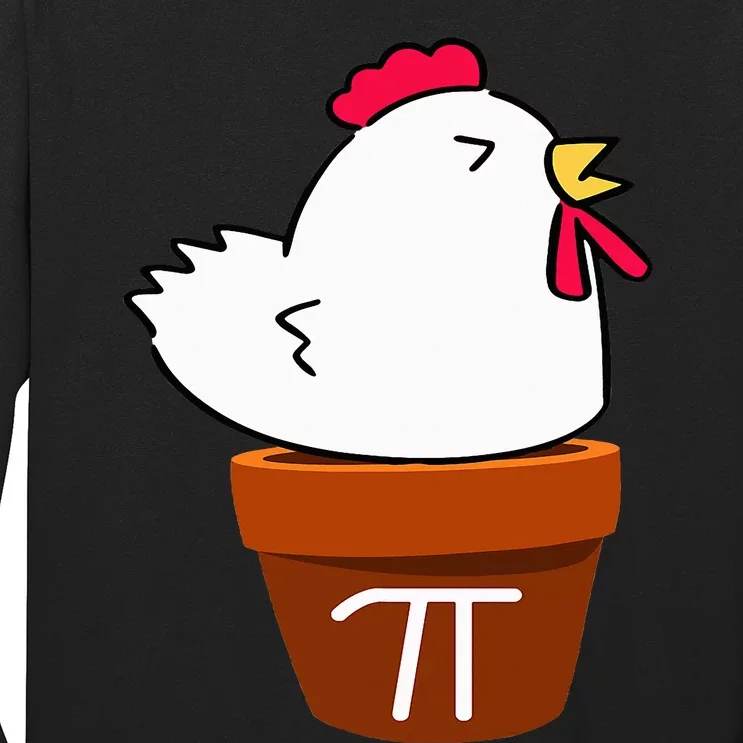 Cute Chicken Pot Pie Funny Math Pun Pi Symbol Long Sleeve Shirt