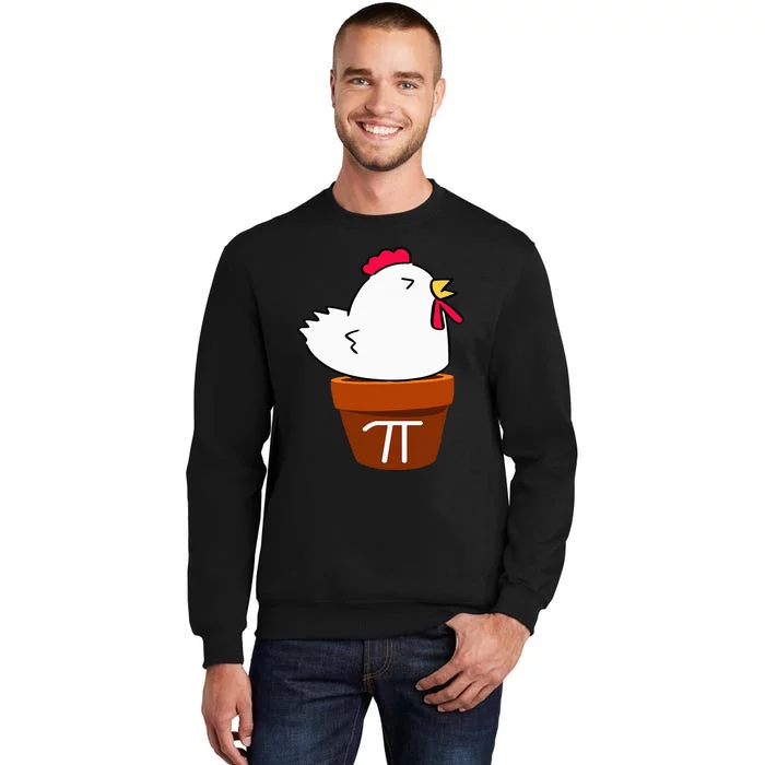 Cute Chicken Pot Pie Funny Math Pun Pi Symbol Tall Sweatshirt