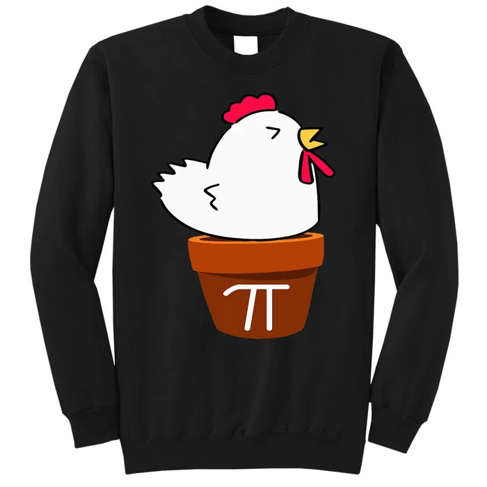 Cute Chicken Pot Pie Funny Math Pun Pi Symbol Tall Sweatshirt