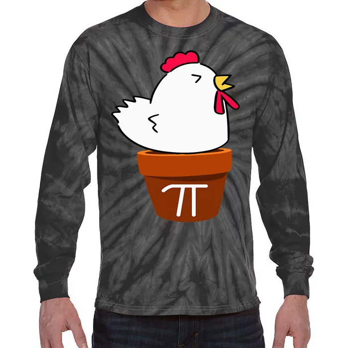 Cute Chicken Pot Pie Funny Math Pun Pi Symbol Tie-Dye Long Sleeve Shirt