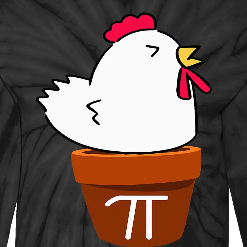 Cute Chicken Pot Pie Funny Math Pun Pi Symbol Tie-Dye Long Sleeve Shirt