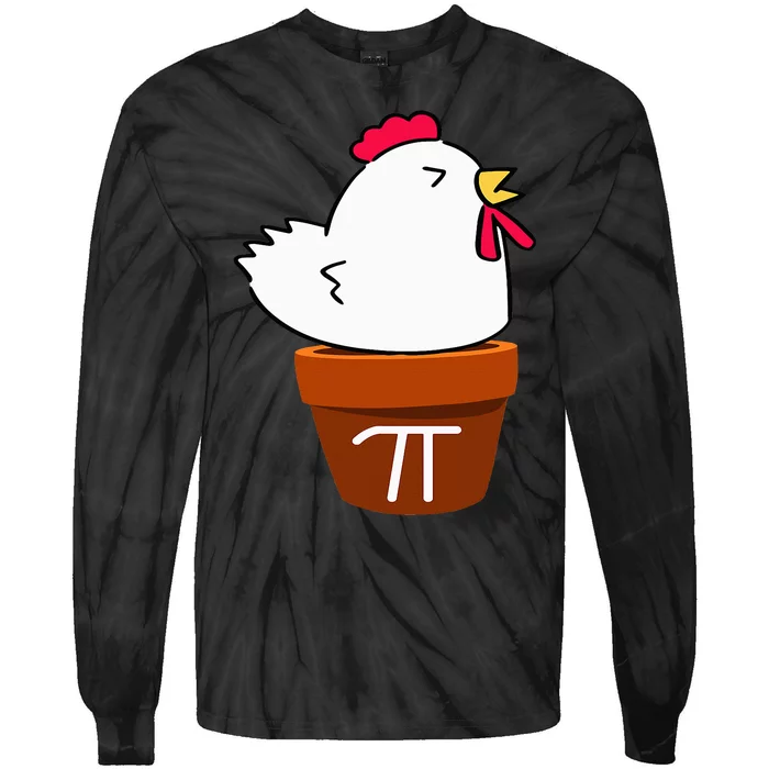 Cute Chicken Pot Pie Funny Math Pun Pi Symbol Tie-Dye Long Sleeve Shirt