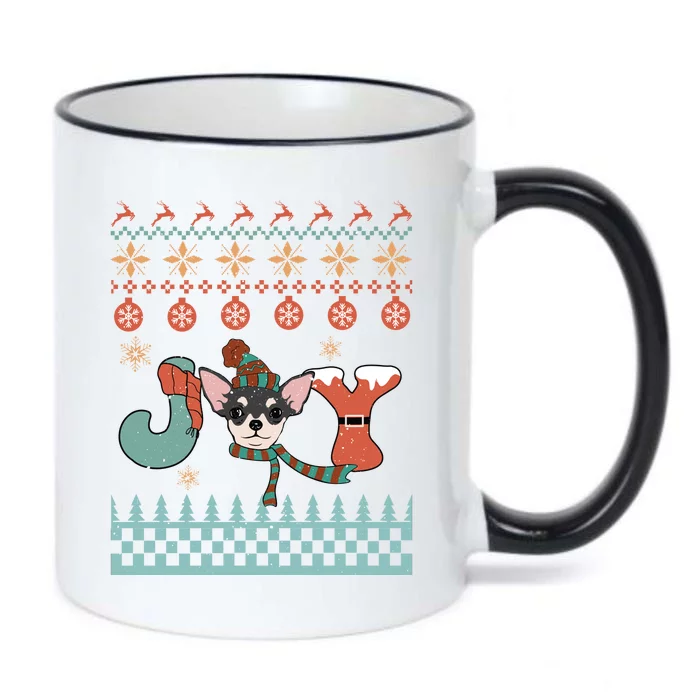 Cute Christmas Puppy Joy Black Color Changing Mug