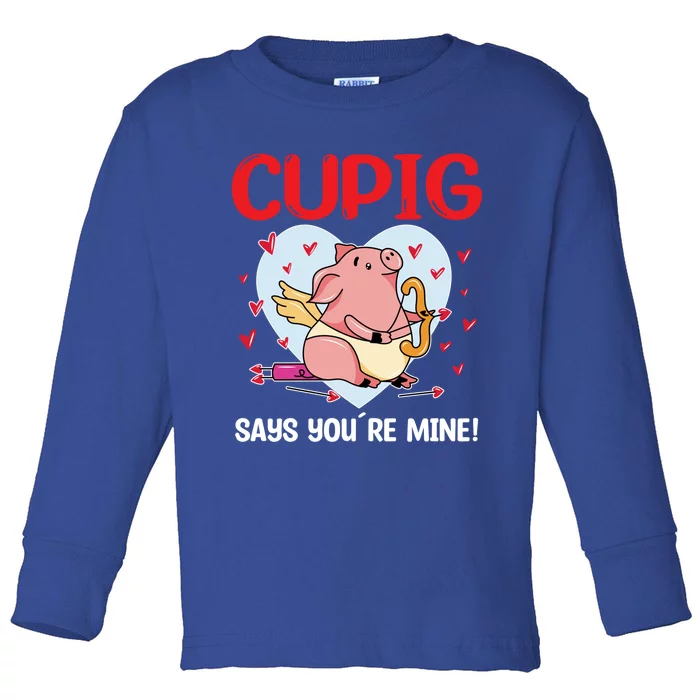 Cute Cupid Pig For Valentine’s Day Friend Friend Cute Gift Toddler Long Sleeve Shirt