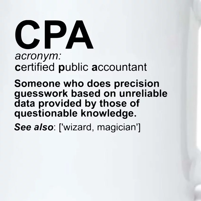 CPA Certified Public Accountant Definition Funny Black Color Changing Mug